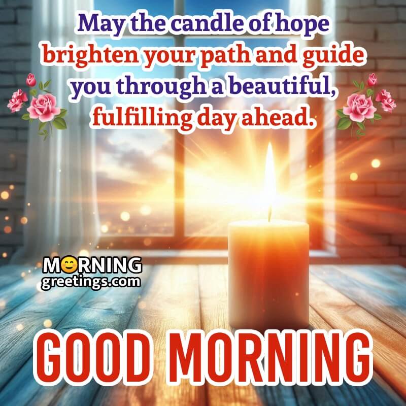 Candle Good Morning Wish Image