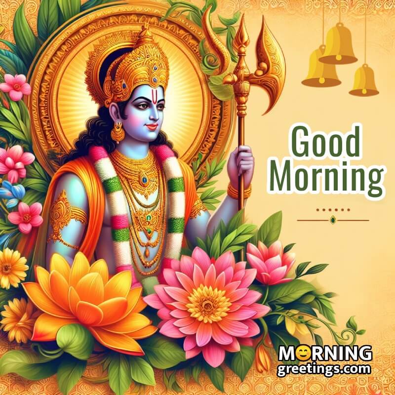 God Vishnu Morning Wonderful Flower Image