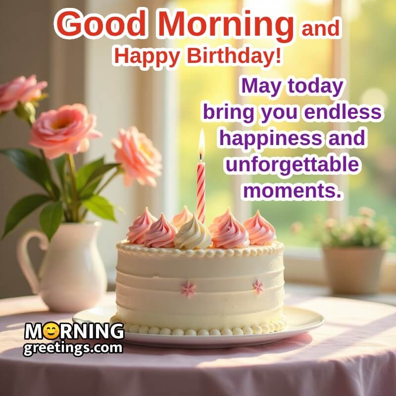 Good Morning Happy Birthday Best Wishing Photo