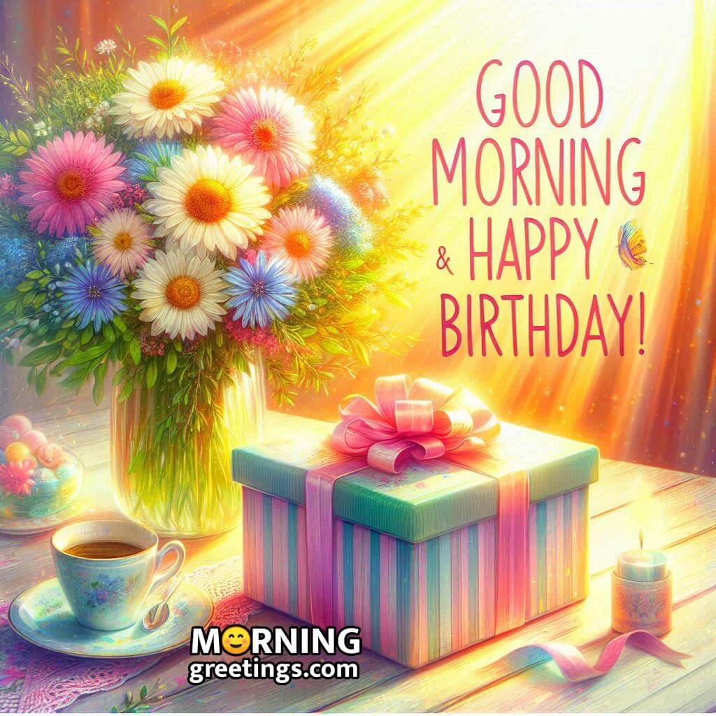 Good Morning Happy Birthday Status Image