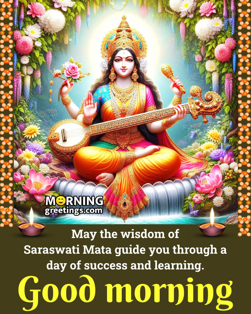 Good Morning Mata Saraswati Status Photo