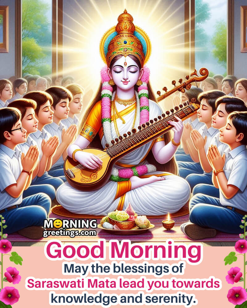 Mata Saraswati Good Morning Wishing Pic