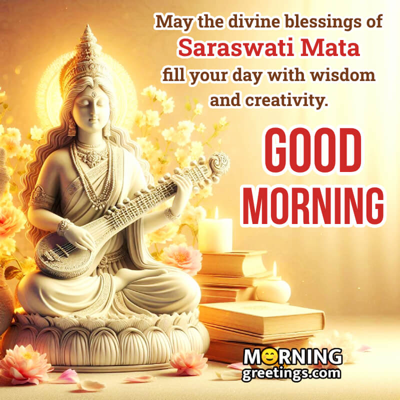 Morning Mata Saraswati Wish Image