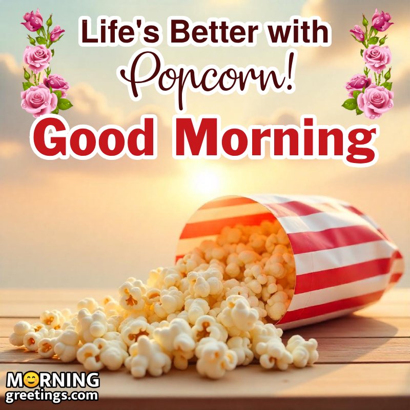 Good Morning Popcorn Whatsapp Status Pic