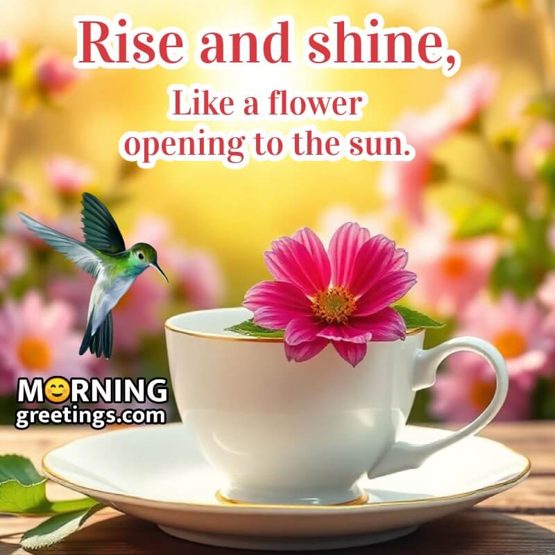 Morning Pink Flower With Cup Image