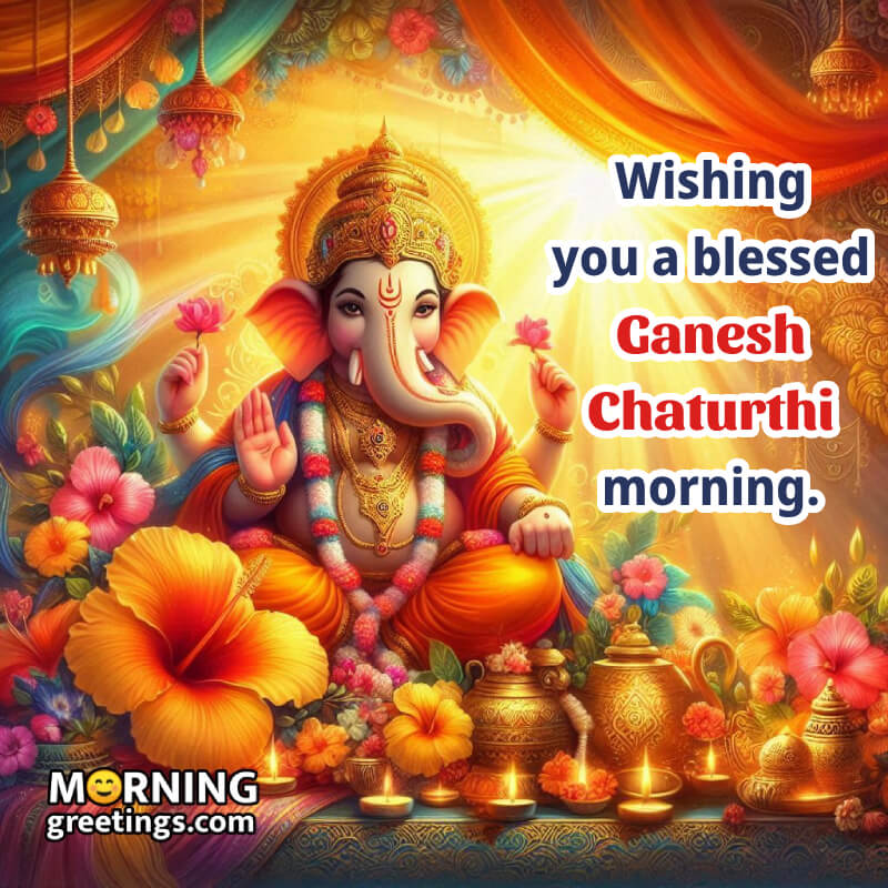 Blessed Good Morning Ganesh Chaturthi Wish Pic