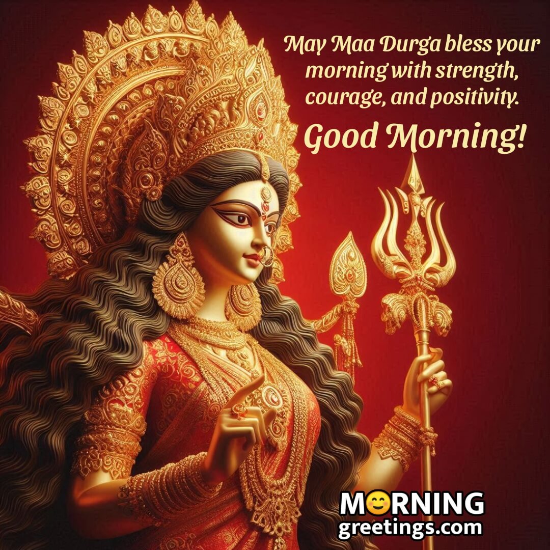 Good Morning Durga Maa Wishing Photo