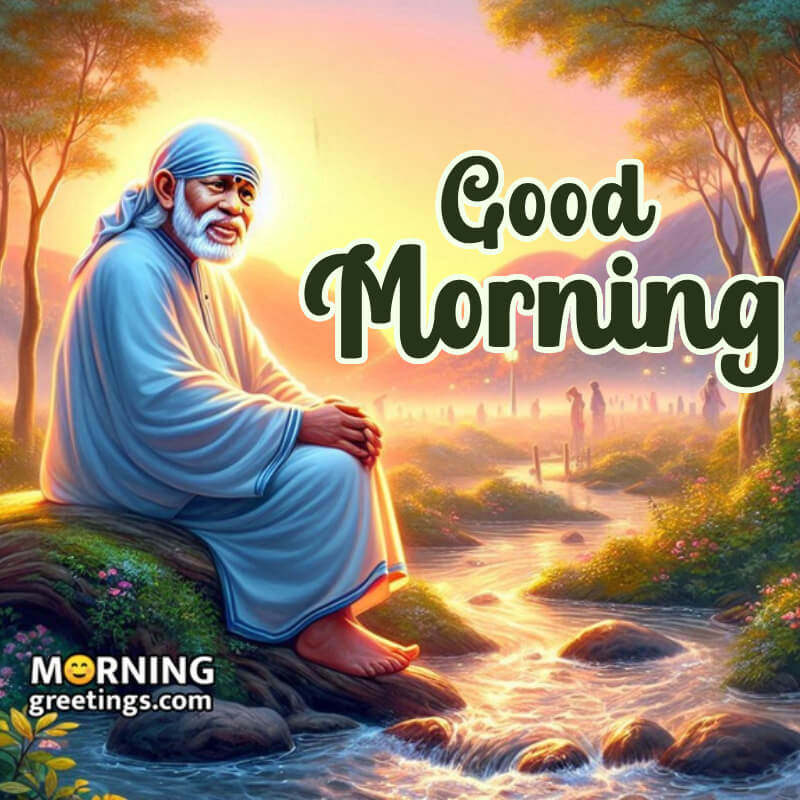 Beautiful Good Morning Sai Baba Image