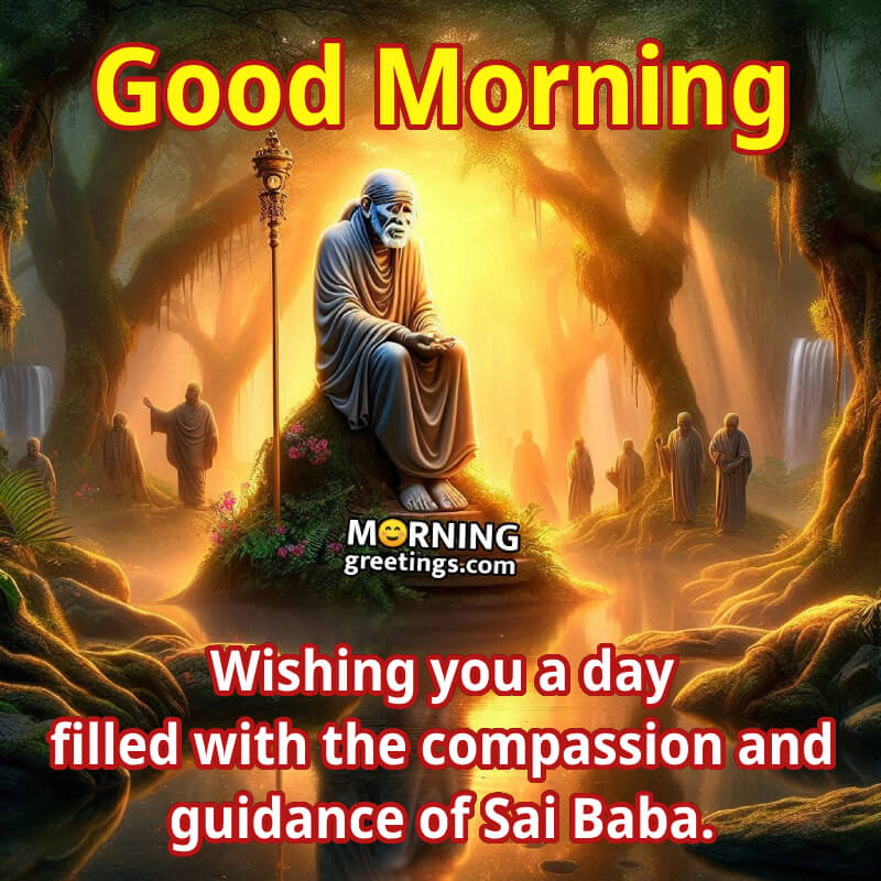 Good Morning Sai Baba Wonderful Wishing Image