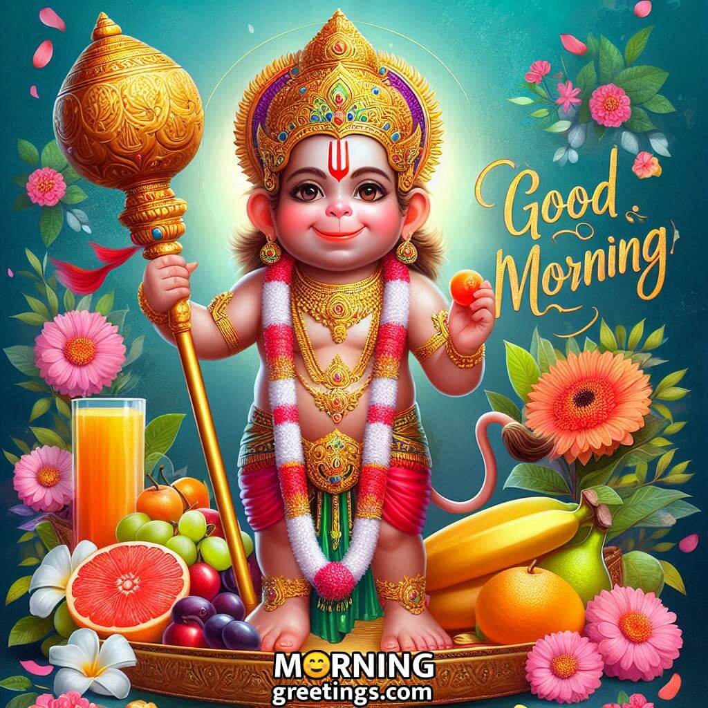 Awesome Baby Hanuman Ji Good Morning Image