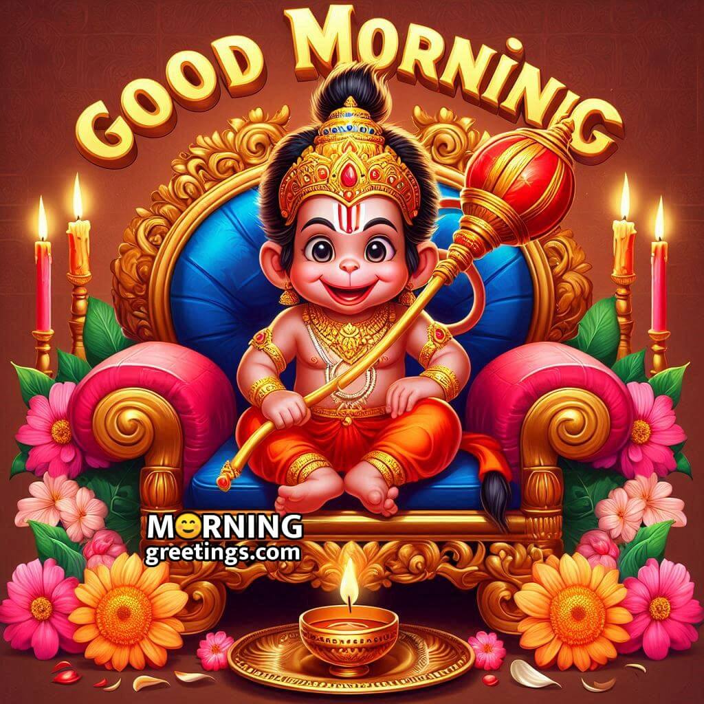Baby Lord Hanuman Good Morning Smiling Photo