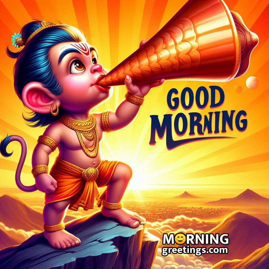 Blowing Shell Hanuman Ji Morning Photo