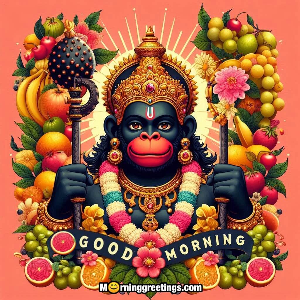 Good Morning Lord Hanuman Pic With Fruits