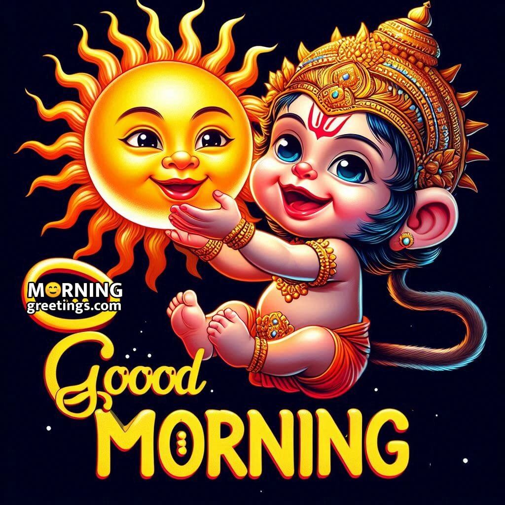 Lord Hanuman Good Morning Pic With Sun