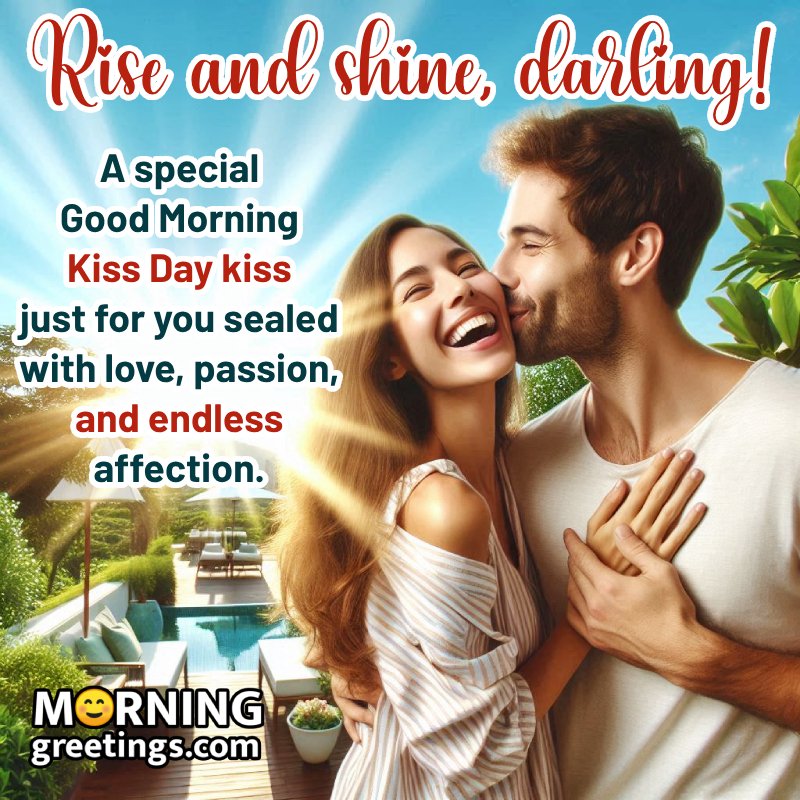 Lovely Good Morning Kiss Day Status Photo