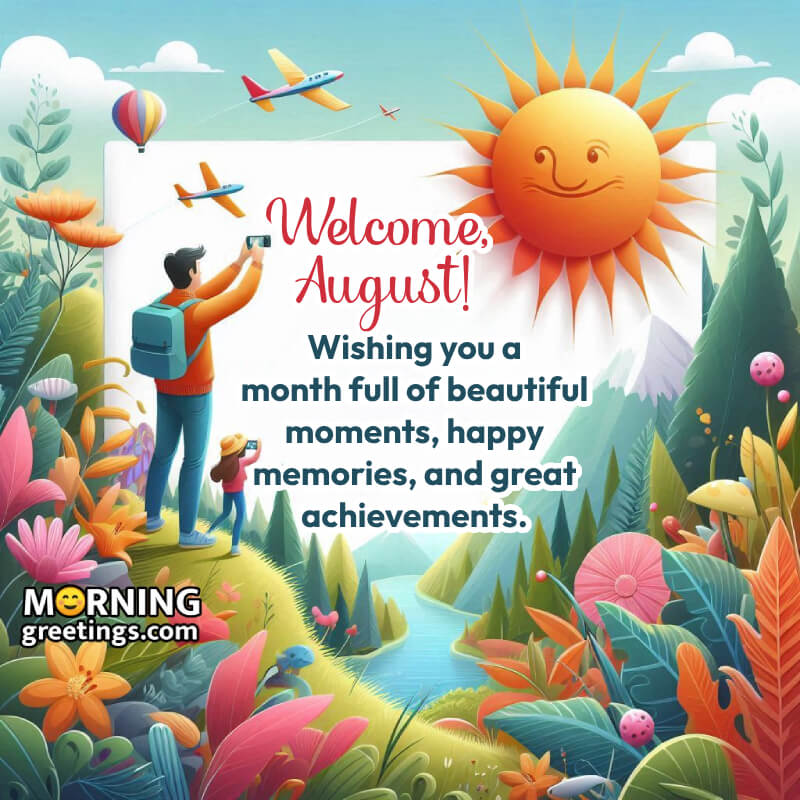 Welcome August Wishing Fb Image