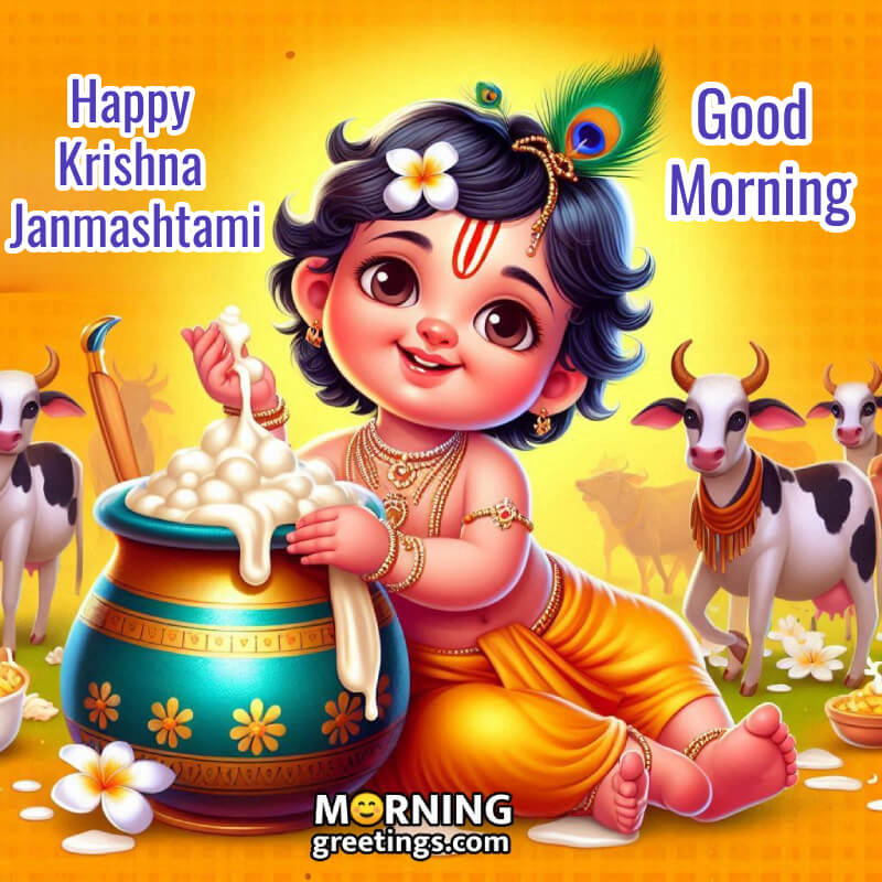 Fantastic Good Morning Krishna Janmashtami Pic