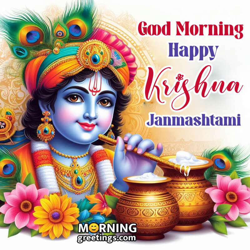 Lovely Good Morning Janmashtami Photo