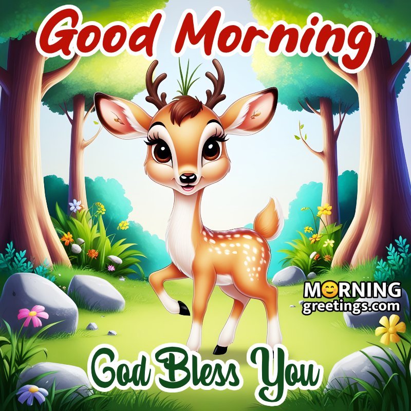 God Bless You Good Morning Deer Pic