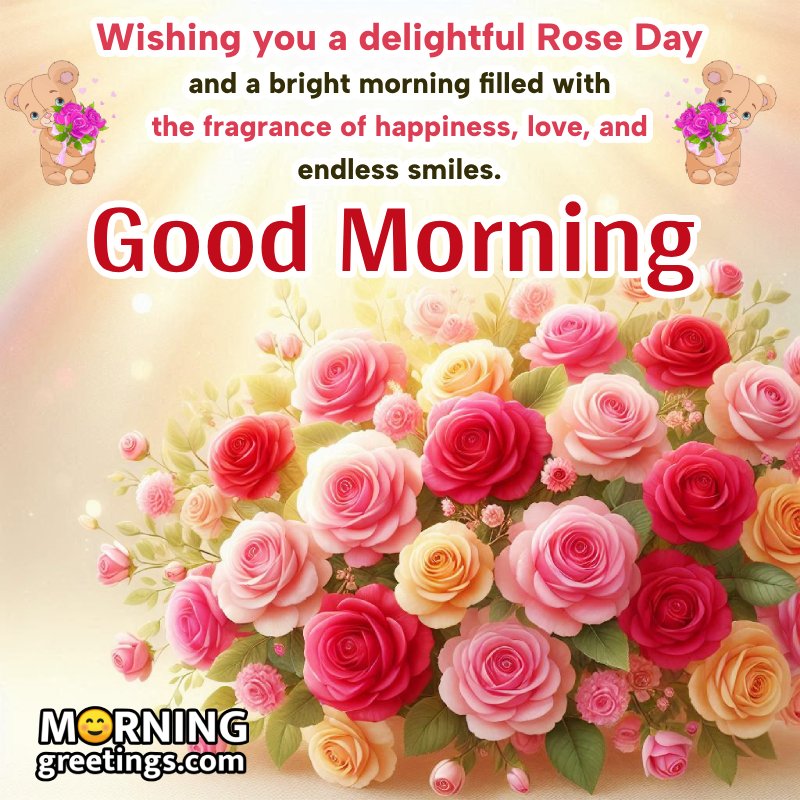 Lovely Good Morning Rose Day Wishing Photo