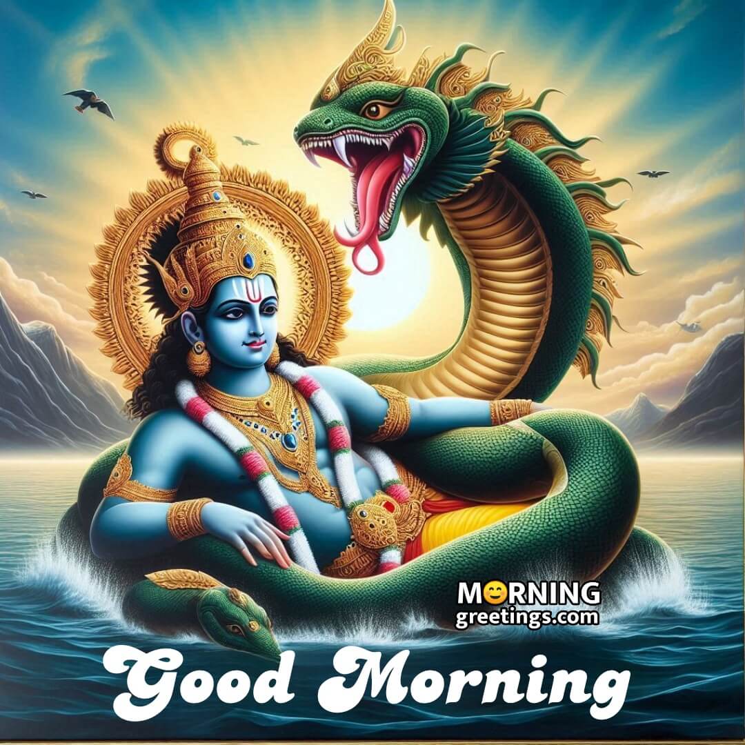 God Vishnu Good Morning Pic With Naag