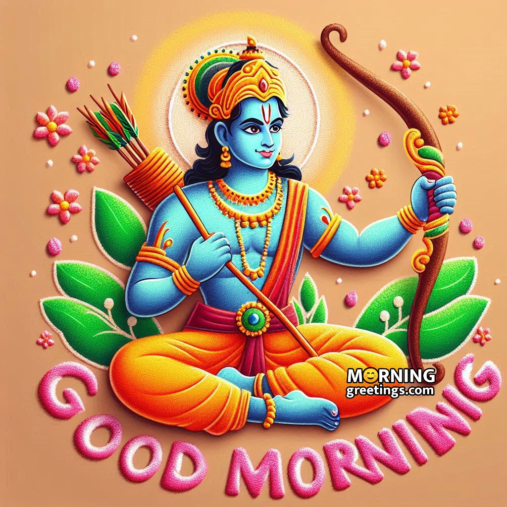 Good Morning Lord Rama Rangoli Design