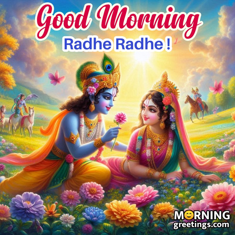 Amazing Good Morning Radha Krishna Pic