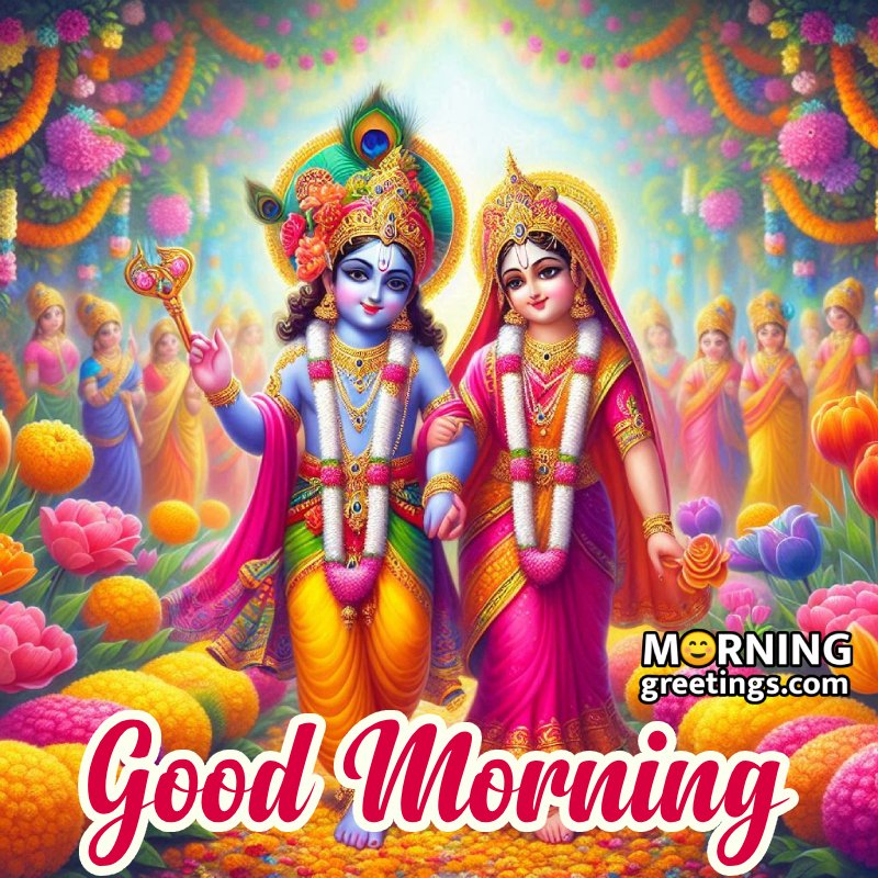 Awesome Good Morning Radha Krishna Photo