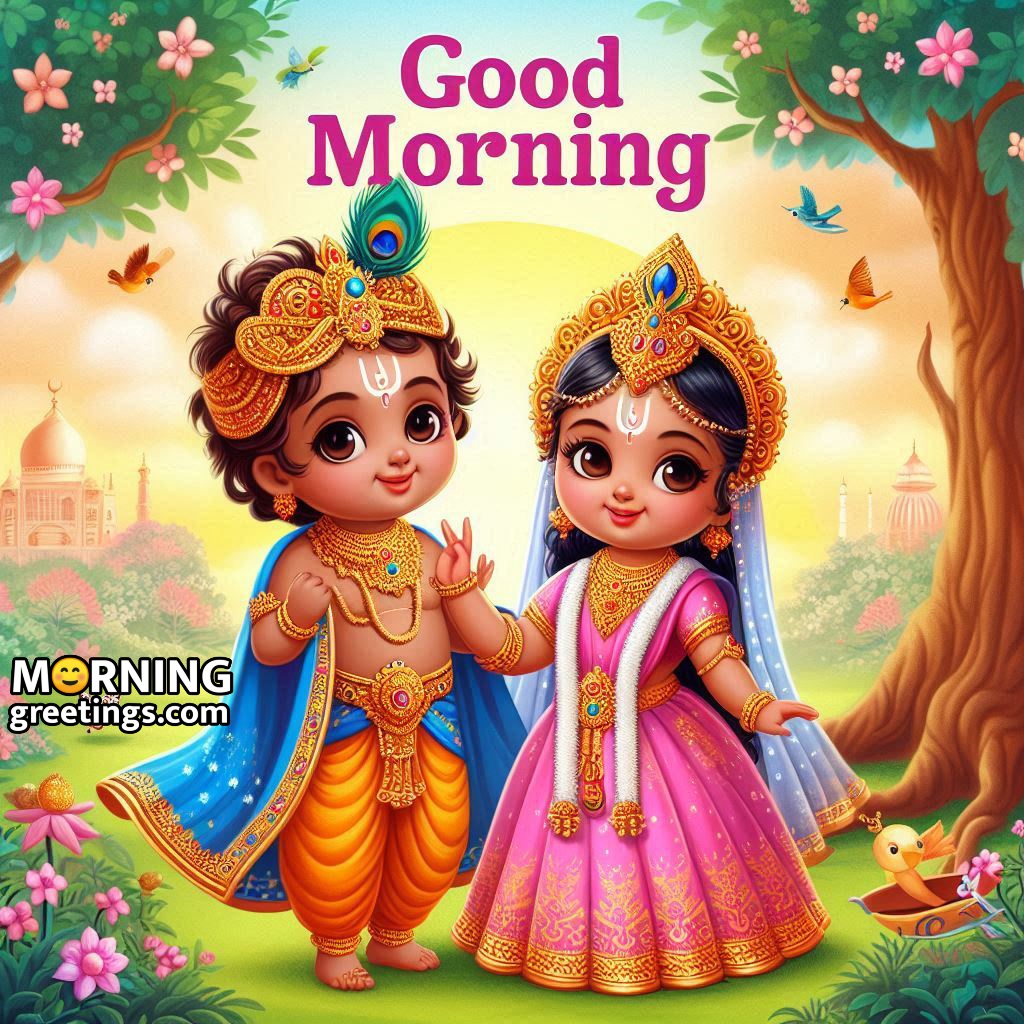 Beautiful Bal Radha Krishna Status Picture