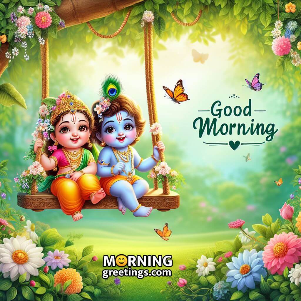 Beautiful Good Morning Radha Krishna Pic