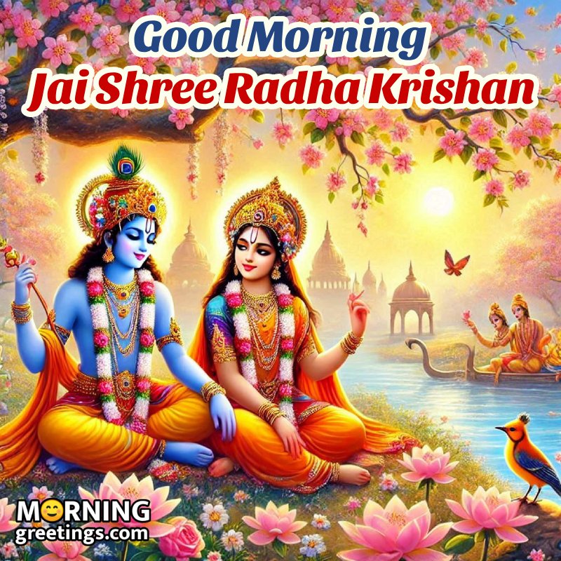 Best Morning Radha Krishna Greeting Pic