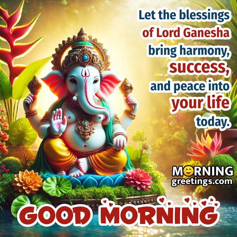 Good Morning Ganesh Best Message Photo