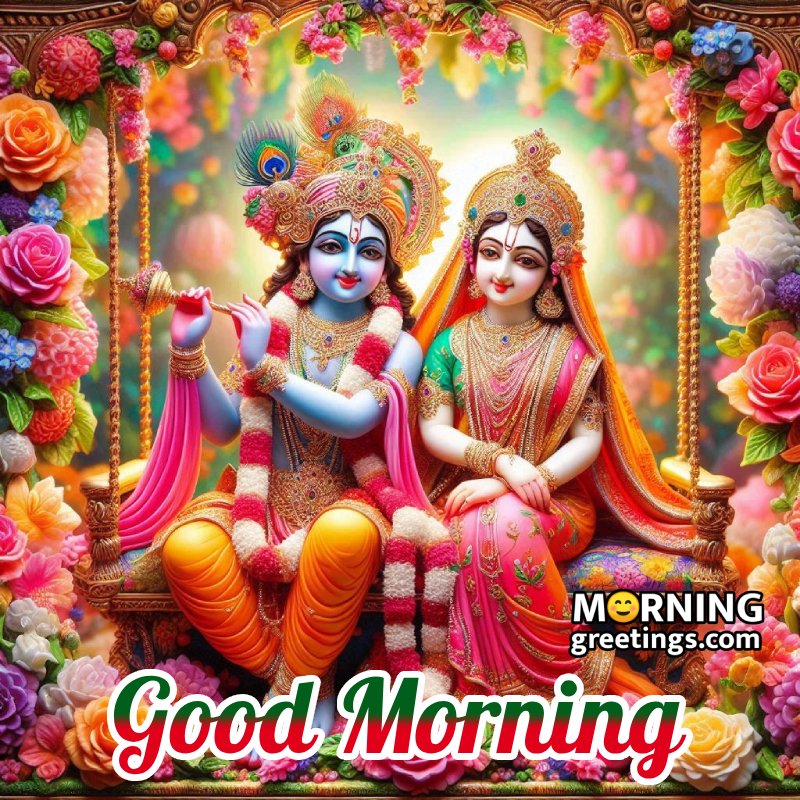 Good Morning Radha Krishna Lovely Image