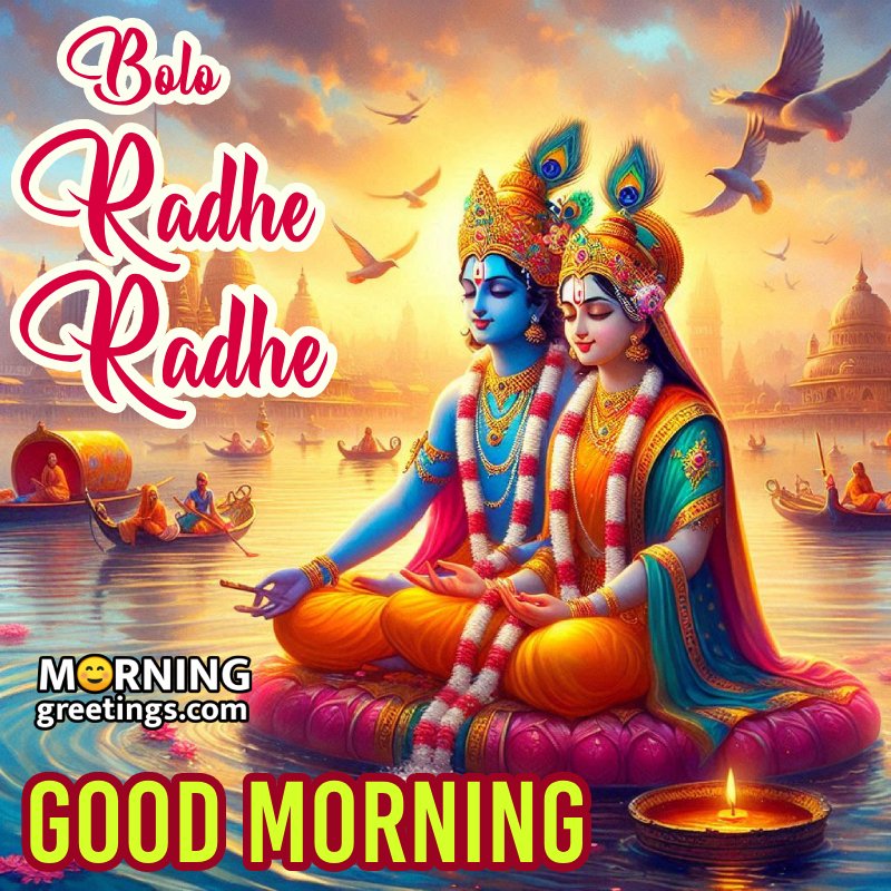 Good Morning Radha Krishna Meditation Picture