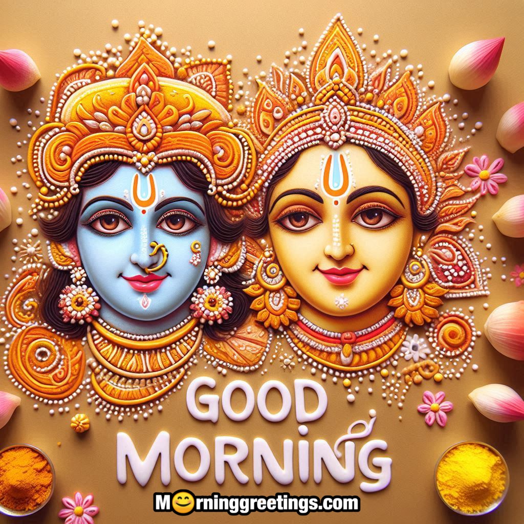 Good Morning Radha Krishna Rangoli