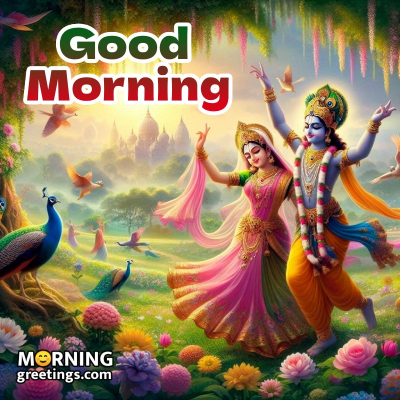 Morning Radha Krishna Dancing Photo