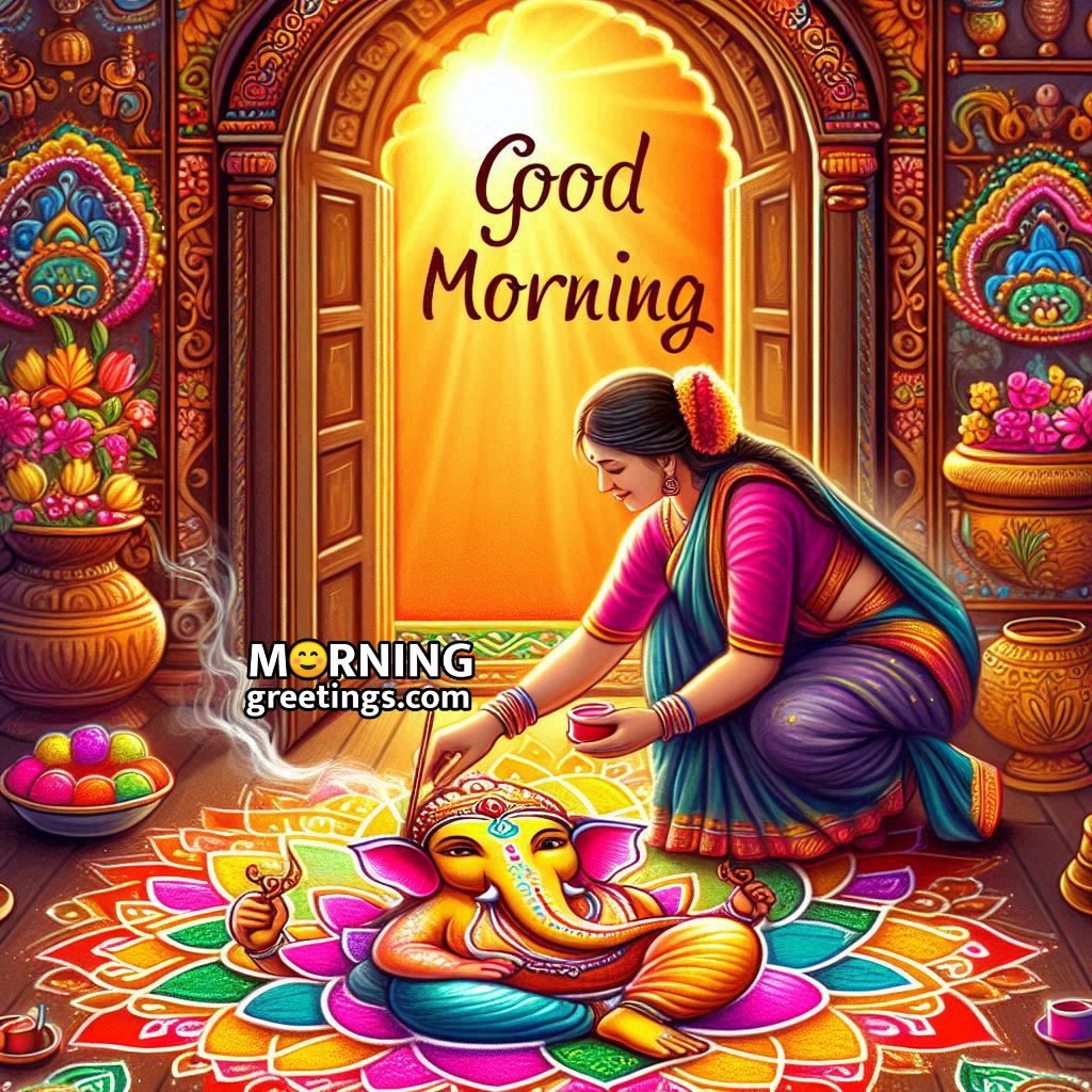 Morning Rangoli Of Ganesha