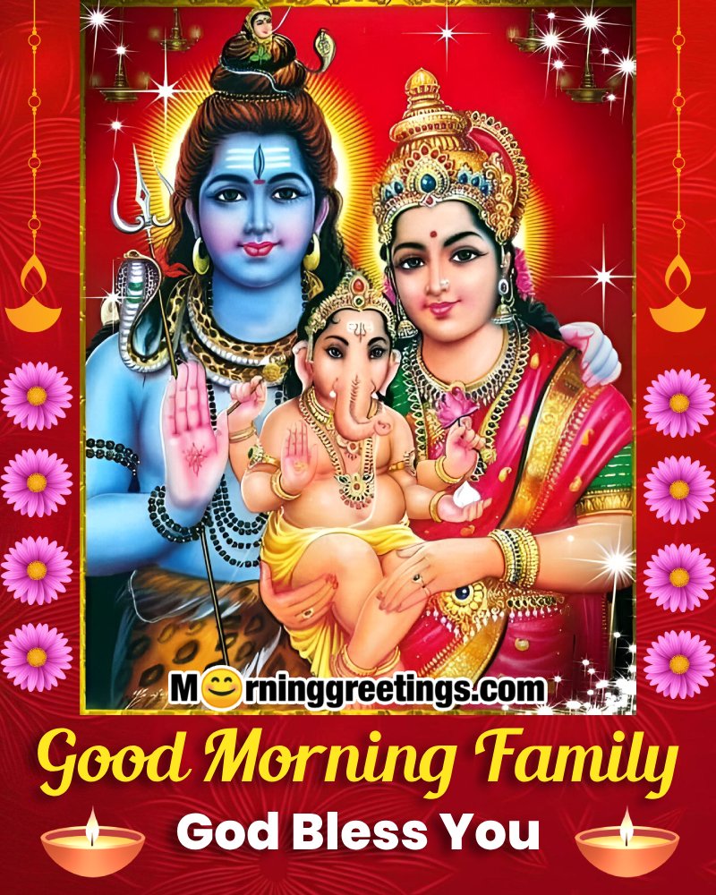 Shiv Parvati Good Morning Blessing Photo