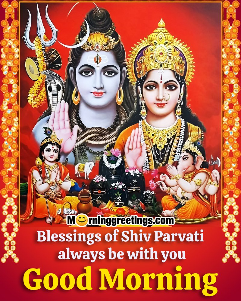 Shiv Parvati Good Morning Status Image