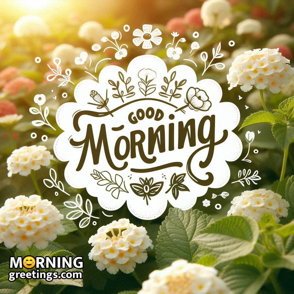 Beautiful White Morning Lantana Flowers Image
