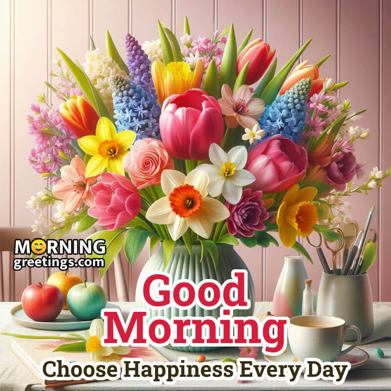 Choose Happiness Bouquet Good Morning Photo