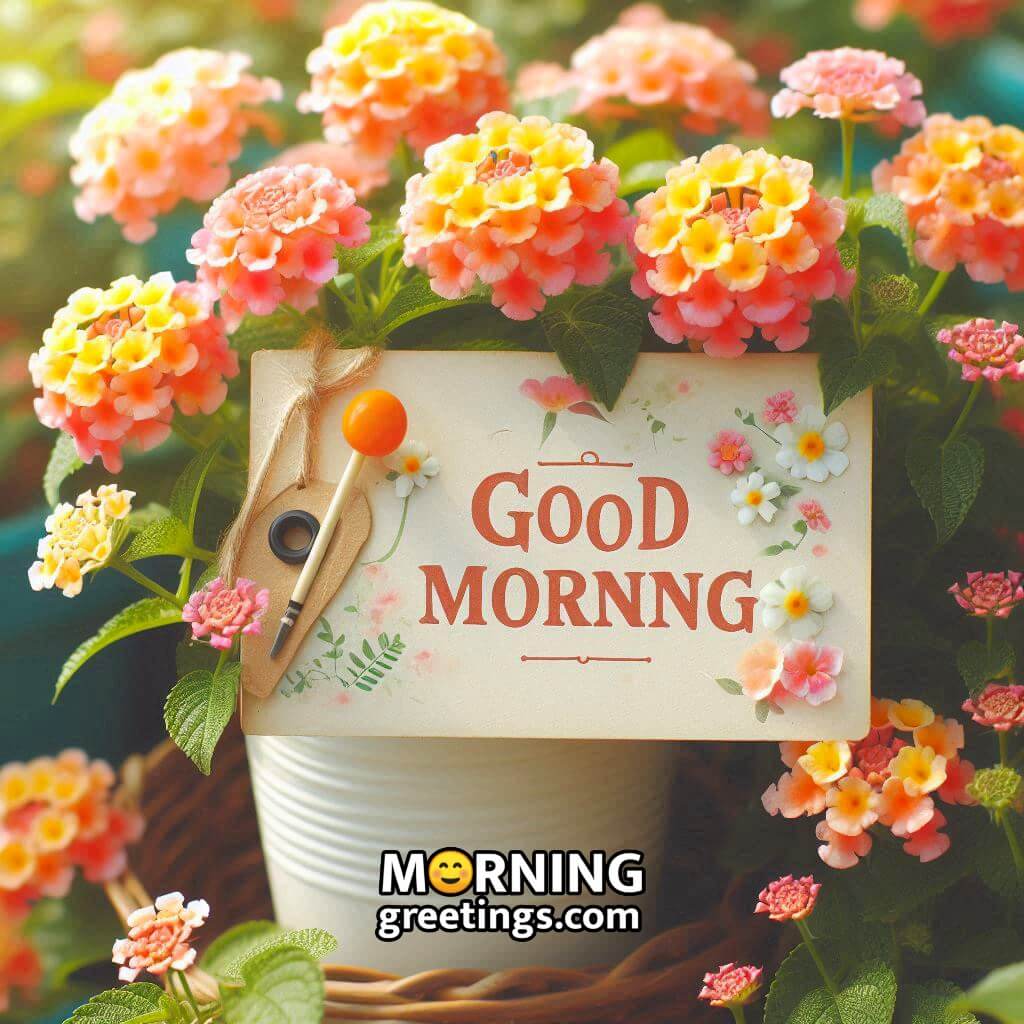 Colorful Morning Lantana Flower Photo