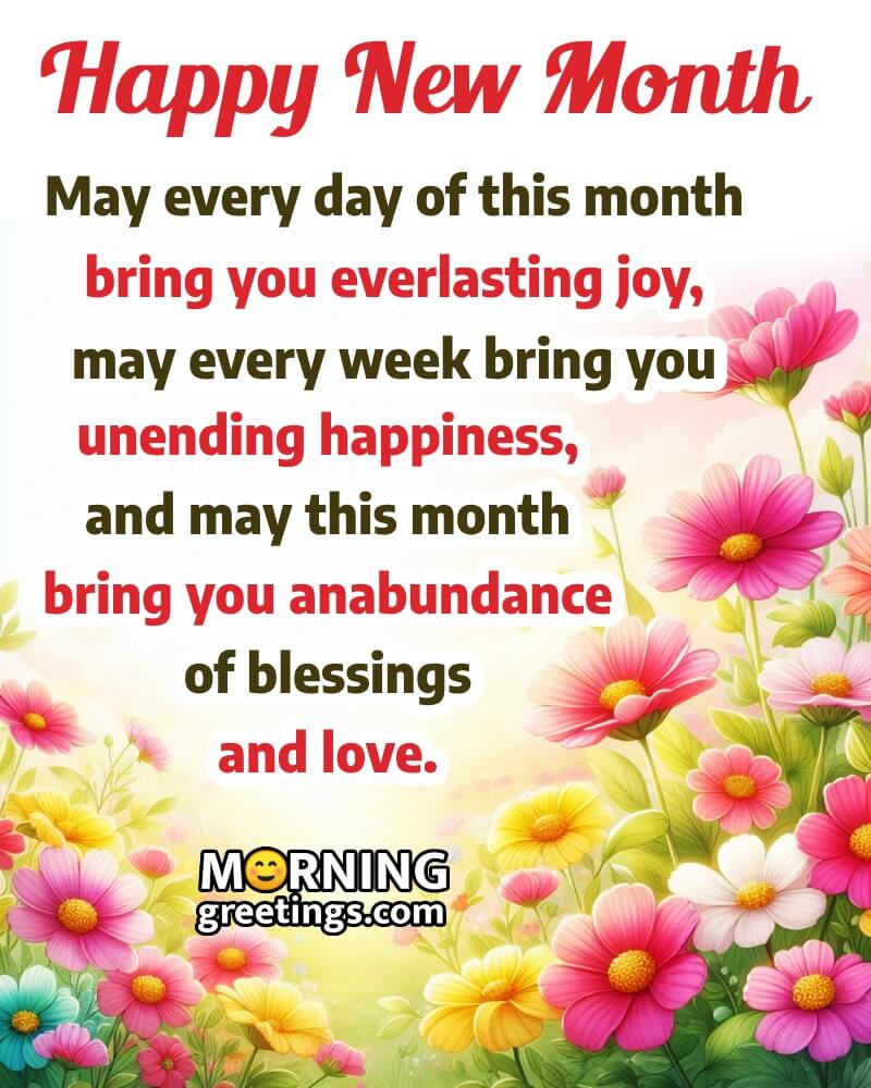 Happy New Month Wonderful Message Photo