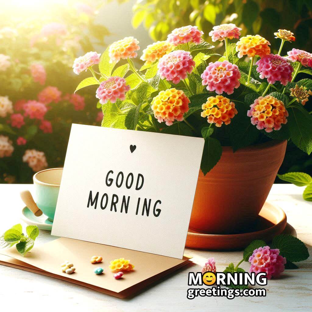 Morning Lantana Flower Pot Picture