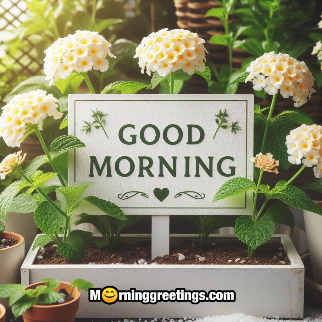White Morning Lantana Flowers Image