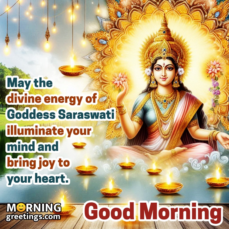 Good Morning Goddess Saraswati Status Image