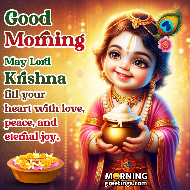 Good Morning Lord Krishna Wonderful Image