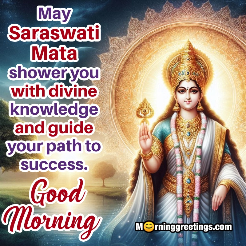 Good Morning Saraswati Mata Wish Photo