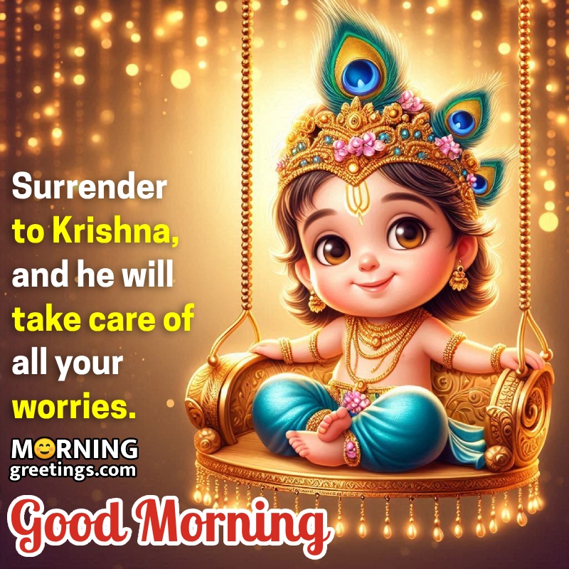 Morning Bal Krishna Greeting Picture