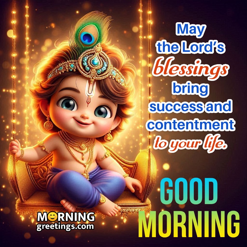 Morning Lord Krishna Lovely Greeting Pic